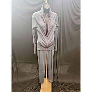 SOFFE SIZE SMALL WOMENS GRAY/PINK TRACK SUIT IN EXCELLENT CONDITION